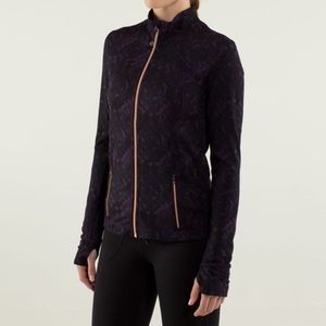 Lululemon baroque Zinfandel purple zip workout jacket rose gold